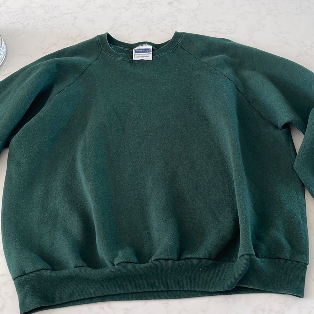 Vintage fruit of the loom green crew neck
